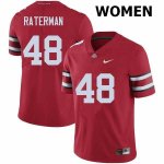 Women's Ohio State Buckeyes #48 Clay Raterman Red Nike NCAA College Football Jersey Authentic CBH5344QU